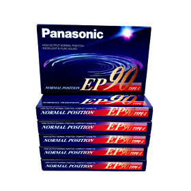 Ep90 Panasonic Blank Cassette Tape Lot Of 6 New Sealed