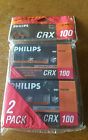 Philips 2 Crx 100 Vintage Audio Cassette Blank Tapes Sealed For Collectors 037849405024