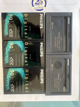 Dcc90 Philips Lot Of 5 Dcc 90 Min Blank Digital Compact Cassette Tapes 3 New/sealed