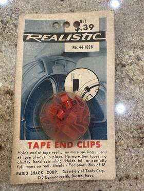 44-1028 Radioshack Vintage Realistic Tape End Clips No. Radio Shack Tandy Nos Sealed