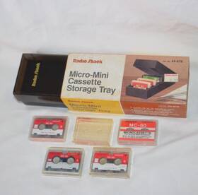 44-678 Radioshack Radio Shack Realistic Mini And Micro Cassette Tape Storage Case Tray With Used Tapes