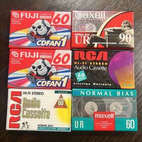Rca 902520155771 Lot Of 6 - Various Brands 60 90 Minute Audio Cassette Blank Tapes Type I Normal