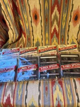 44-902 Realistic Vtg Supertape Ln-60 Blank Cassette Tape New Sealed Lot Of 8 Nos