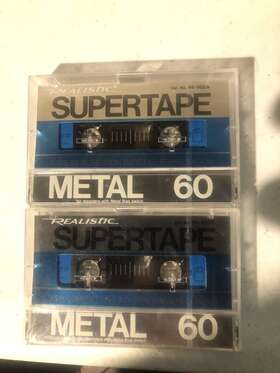 44-960a Realistic 2 Supertape Metal 60 Blank Cassette Tape New Sealed