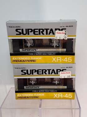 Xr-45 Realistic Lot Of 2 Supertape Blank Cassette Tapes New Sealed