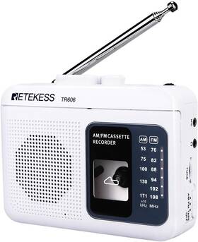 Tr606 Retekess Walkman Cassette Tape Player Recorder White