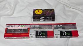 60sqc Samsung & Tdk Blank Audio Cassette Tapes Sammsung - Lot Of 5 Brand New / Sealed