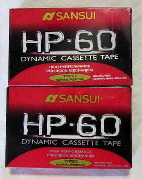 Sansui 960214007751 Two 2 Hp 60 Type I Blank Cassette Tapes Factorysealed New Old Stock Nos