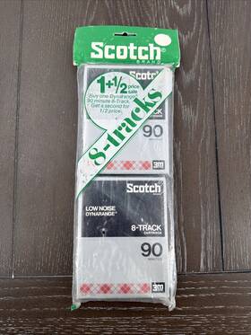 34-7007-3327-1 Scotch 3m Dynarange 90 Min 8-track Blank Tapes 2-pack Us New Sealed