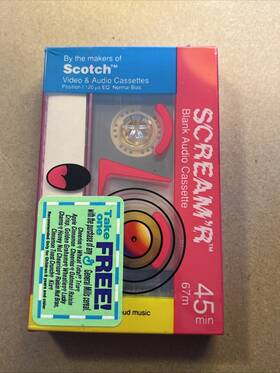 34-70247-5088-5 Scotch Scream Inch R 45min Blank Audio Cassette Tape 1 New Sealed Recording