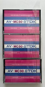 Av-mc30 Sealed 3x Tdk Vintage Audio Cassette Blank Tape Maverick