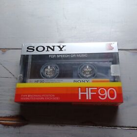 Sealed Vintage Sony Hf 90 Minute Normal Bias Blank Audio Cassette Tape