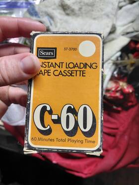 57-3700 Sears Vintage Inch Instant Loading Blank Audio Cassette Tape Model