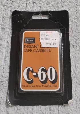 712-3064 Sears Instant Loading Blank Tape Cassette C-60 Vintage Rare