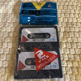 Sentry 080068100928 New C-90 Audio Cassette Tape 2 Pack 90 Minute Tapes Vtg Nos Sealed