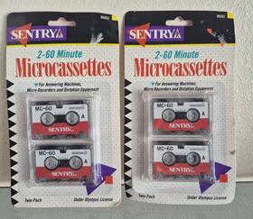 Mi602 Sentrya Centrya 60 Minute Micro Cassettes 2 Packs With Each Total 4 Factory Sealed