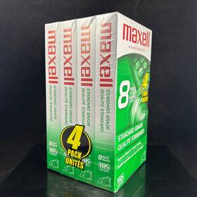 T-160 Sony 025215213069 Maxell Vhs 8 Hours Blank Videocassette Sealed New 4 Pack Standard Grade