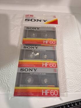 Sony 027242200098 Pack Of 3 Hf 60 Blank Cassette Tape Sealed New