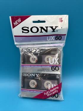 Ux60 Sony 027242200708 2 Pack Blank Cassettes 60 Mins Sealed