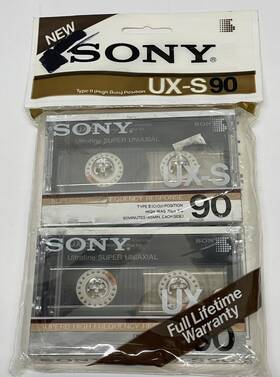 Ux-s90 Sony 027242200777 Type Ii High Bias Blank Cassette Tape Uniaxial Sealed 2 Pack