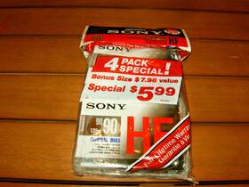 Sony 027242202122 Hf 90 Type I Normal Bias Blank Audio Cassette Tapes 4 Pack Brand New Sealed
