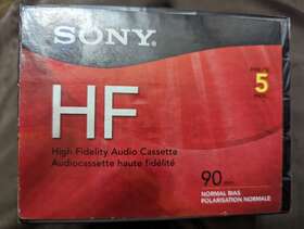 Sony 027242202221 New 5 Pack Hf High Fidelity 90 Minute Audio Cassette Tape Normal Bias Blank
