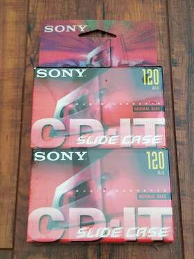 Sony 027242220133 Cd-it Slide Case 120 Normal Bias Cassette Tapes - 2 Pack Made In Japan