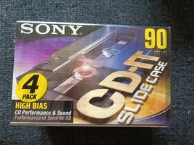 Sony 027242220164 Cd-it Blank Audio Cassette Tape 4 Pack 90 Minute Slide Case - New Sealed