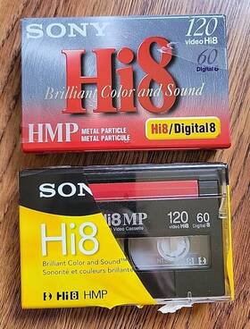 Sony 027242220379 2 Hi8 Hmp Digital8 Blank Tapes 60/120min Cassette Camcorder New And Sealed