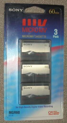 Mgr60 Sony 027242224087 Micromv Cassette 3 Pack High Density Digital Recording 60 Min Each