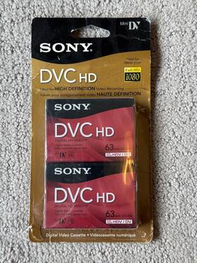 Sony 027242231498 New Sealed Lot Of 2 Dvc Hd Dvm63hdr 63min Blank Mini Dv Cassette Tape