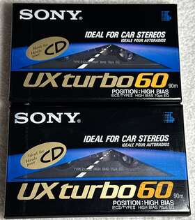Sony 027242435261 Ux Turbo 60 Type Ii Cassette Tapes Lot Of 2 New And Sealed Heat Resistant