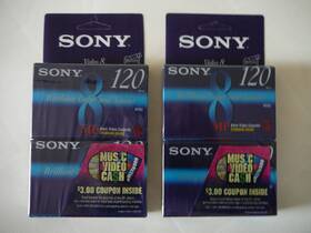 P6-120mp Sony 120mpc 2 Packs Of New 120 Minute 8mm Video Cassette Tapes Total 4