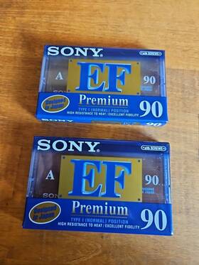 Sony 901780531882 Ef Premium 90 Min Type I Blank Cassette Tape New Sealed Lot Of 2
