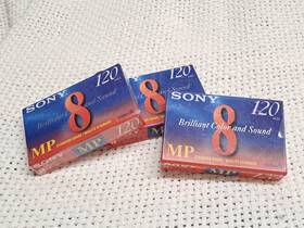 Bc-147xlt Sony 3 Brand New 8mm Mp 120 Min Standard Blank Video Cassette Tape P6-120mp