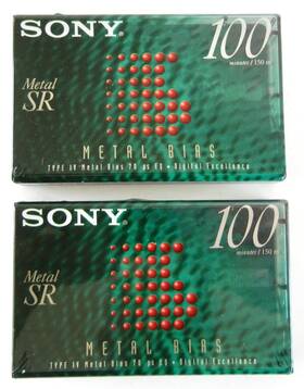 C-100mtlsrb Sony Nos New / Sealed Metal Sr 100 Type Iv Blank Audio Cassette Tapes X 2