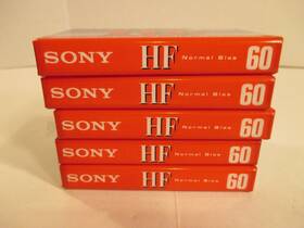 C-60mfv Sony Lot Of 5 Hf 60 Blank Cassette Tapes High Fidelity Normal Bias