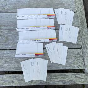 Dc602dc90 Sony J-cards And Sticker Labels Blank Lot Of 17 Inserts With 12 Stickers