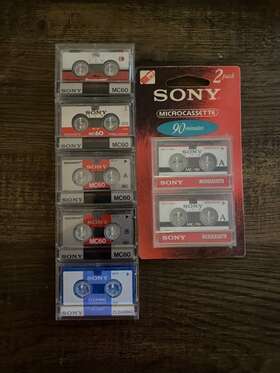 Mc90-60 Sony Micro Cassette Lot Of 6 Cleaning Tape - New And Used