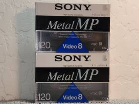 P6-120mpf Sony Metal Mp 120 8mm Video 8 Cassette Tape P6-120mp Lot Of 2 New Nos Sealed