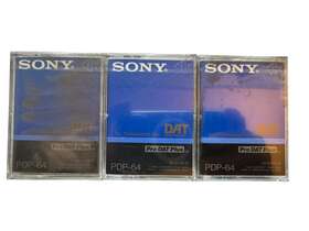 Pdp-64 Sony Lot Of 3 New Professional Pro Dat Plus Digital Audio Tape
