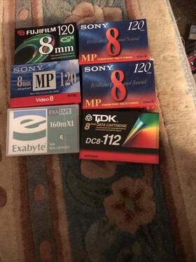 Sony23 Sony Tdk24 Lot Of New 6 8mm Cassettes 120 112 160 Tdk Exabyte Sealed