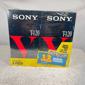 T-120vc Sony Premium Grade Blank Vhs Tape Sealed New Lot Of 4 Vcr Tapes 80s