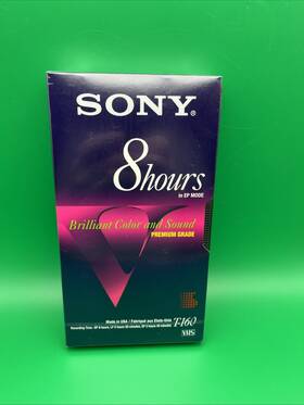 T-160ve Sony T-160 8 Hour Premium Grade Vhs Videotape 1 Tape . New/sealed Blank