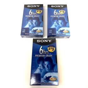 T-120vr Sony T120vrh Lot Of 3 Blank Vhs Tape 6 Hours T-120 Premium Grade New Sealed