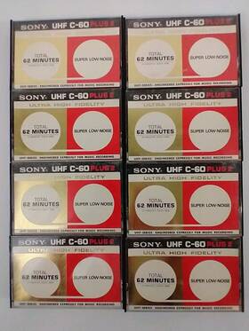 Tape-62 Sony Lot Of 8 Vintage A B C-60 Plus 2 Used Blank Cassette Tape