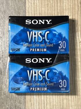 Tc-30vhgl Sony Vhs-c 30 Min Premium Grade Camcorder Cassette Tapes 2 Pack Sealed