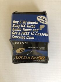 Sony Ux Turbo 90 High Bias Type Ii Blank Cassette Sealed 5 Tapes With Case