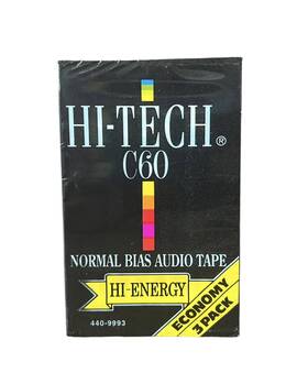3986-5014 Spain S Hi Tech C60 Energy Normal Bias Audio Tape 3 Pack Cassette Tapes New