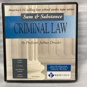 03414260536 Sum & Substance And Criminal Law By Joshua Dressler 6 Cassettes